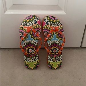 Orange Vera Bradley flip flops